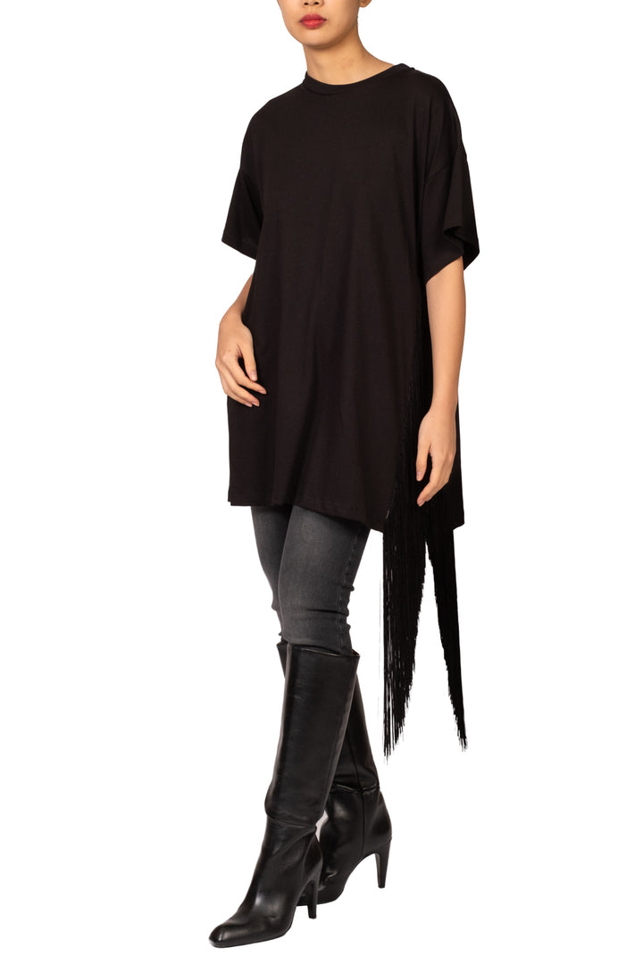 Vicolo - T- Shirt lunga con frange  Art. UAC0165