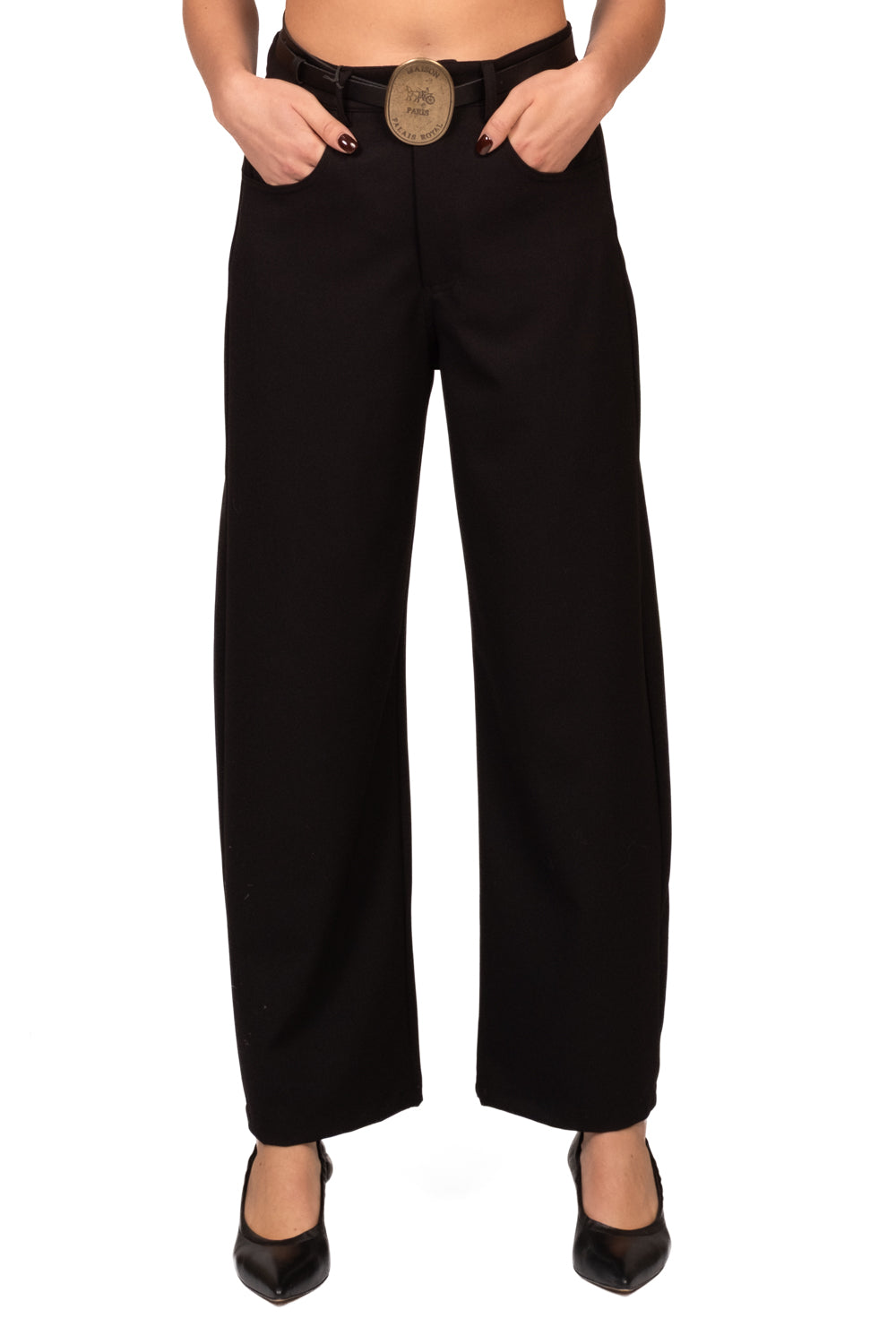 Tensione In - Pantalone barrel con cintura Art. W26P668
