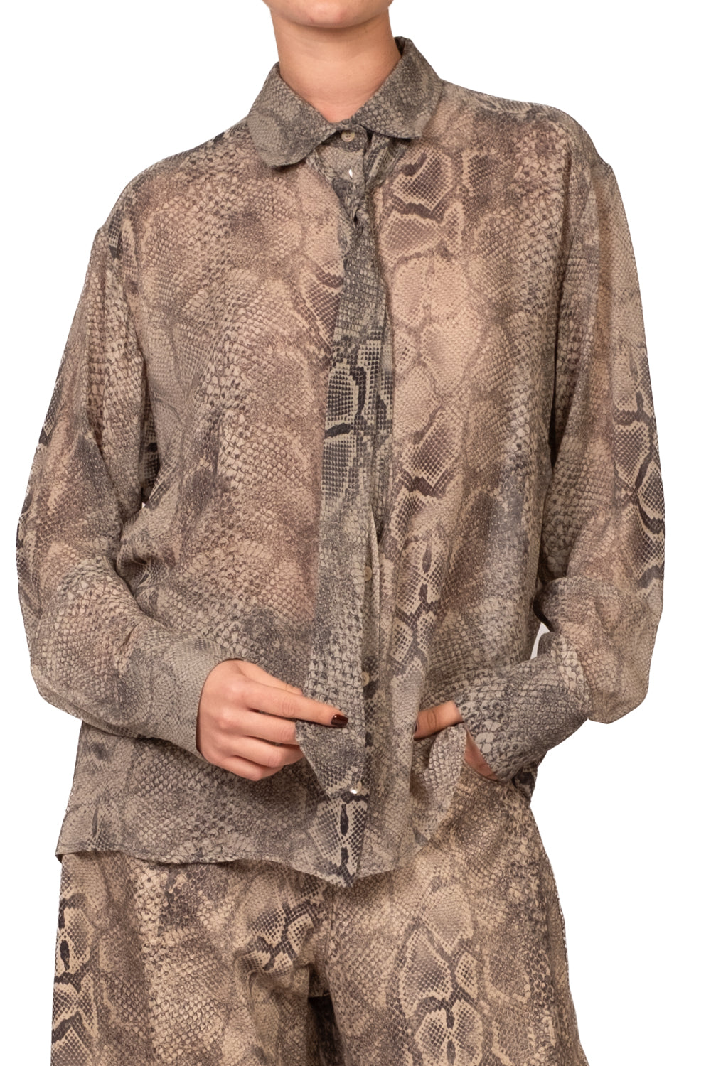 Tensione In - Camicia pitonata con cravatta Art. 40612