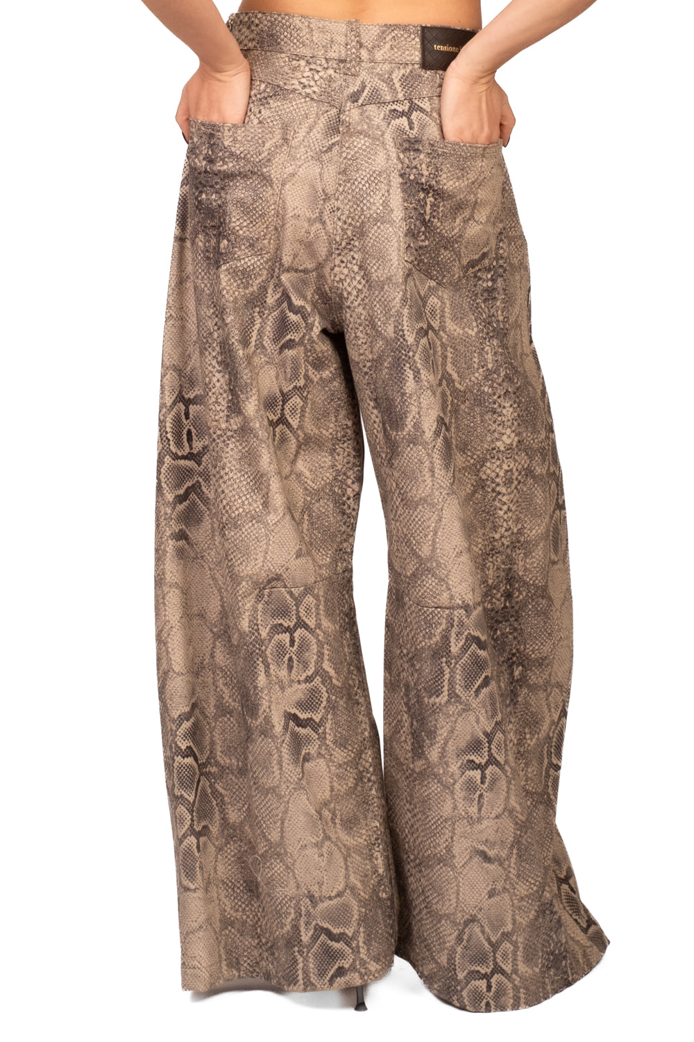 Tensione In - Pantalone pitonato barrel ampio Art. 40575