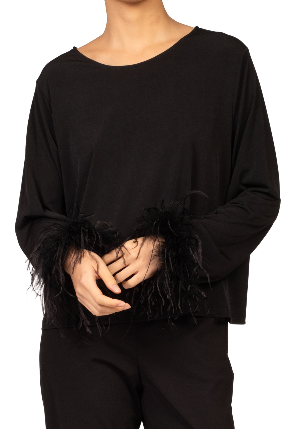 Vicolo - Maglia polsini piume Art. TAC1446