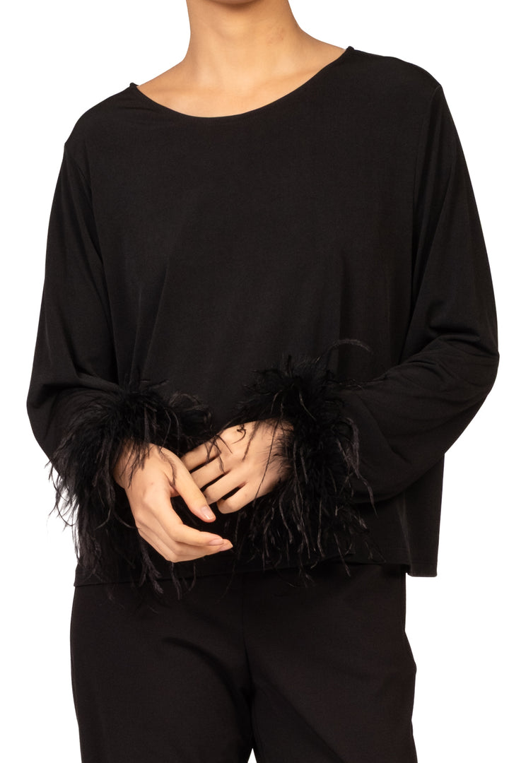 Vicolo - Maglia polsini piume Art. TAC1446