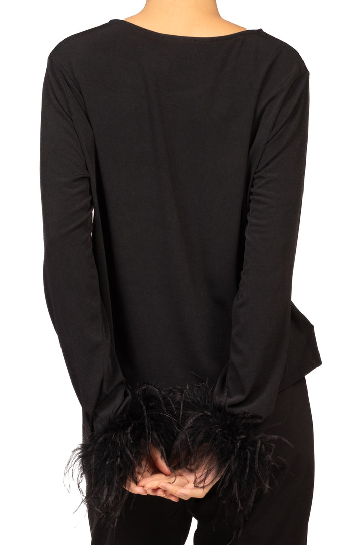Vicolo - Maglia polsini piume Art. TAC1446