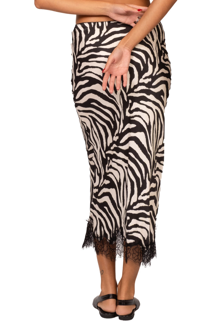 Tensione In - Gonna fantasia animalier con pizzo Art. 40647