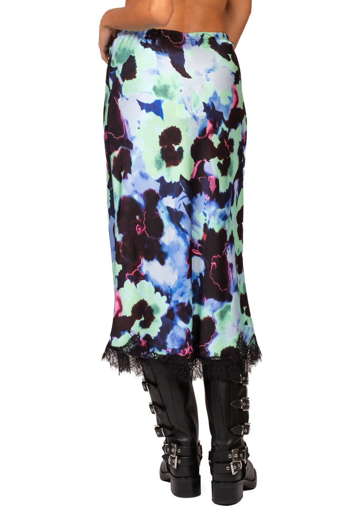 Tensione In - Gonna satin fantasia con pizzo Art. 40646