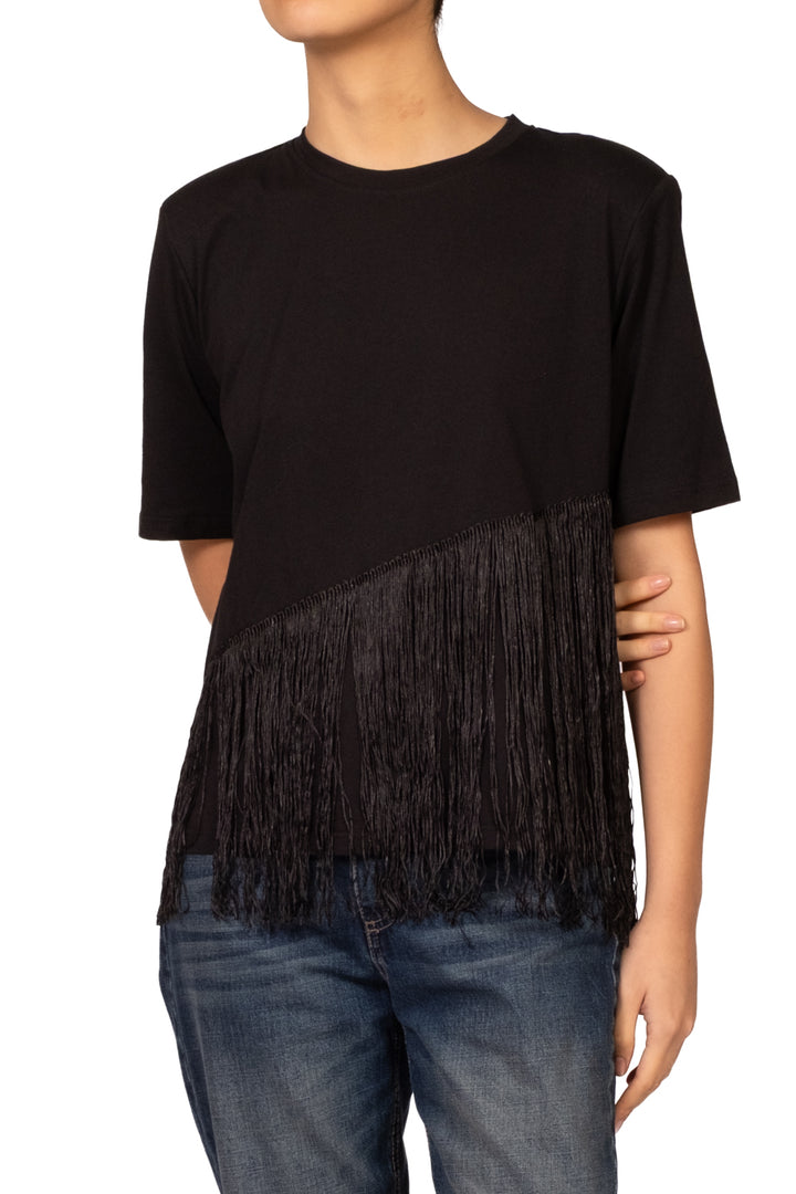 Vicolo - T-Shirt mezza manica con frange  Art. TAC1452