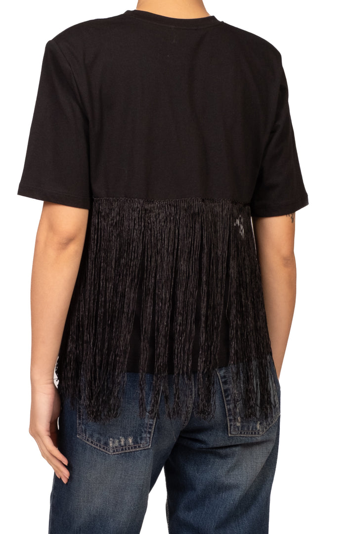 Vicolo - T-Shirt mezza manica con frange  Art. TAC1452