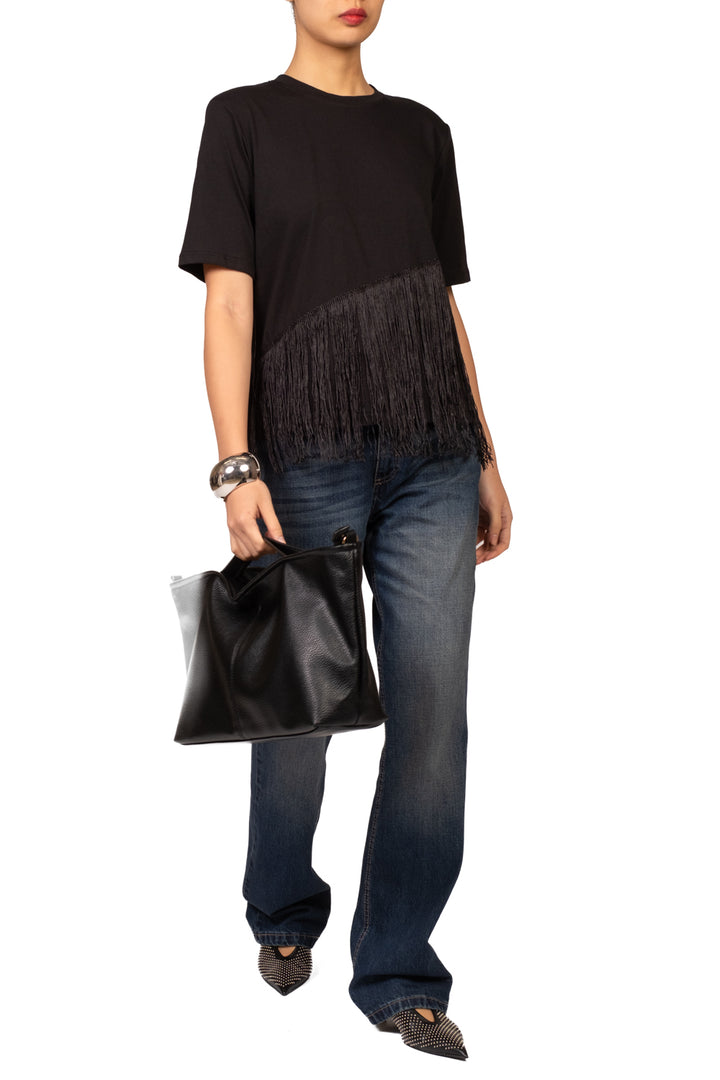 Vicolo - T-Shirt mezza manica con frange  Art. TAC1452
