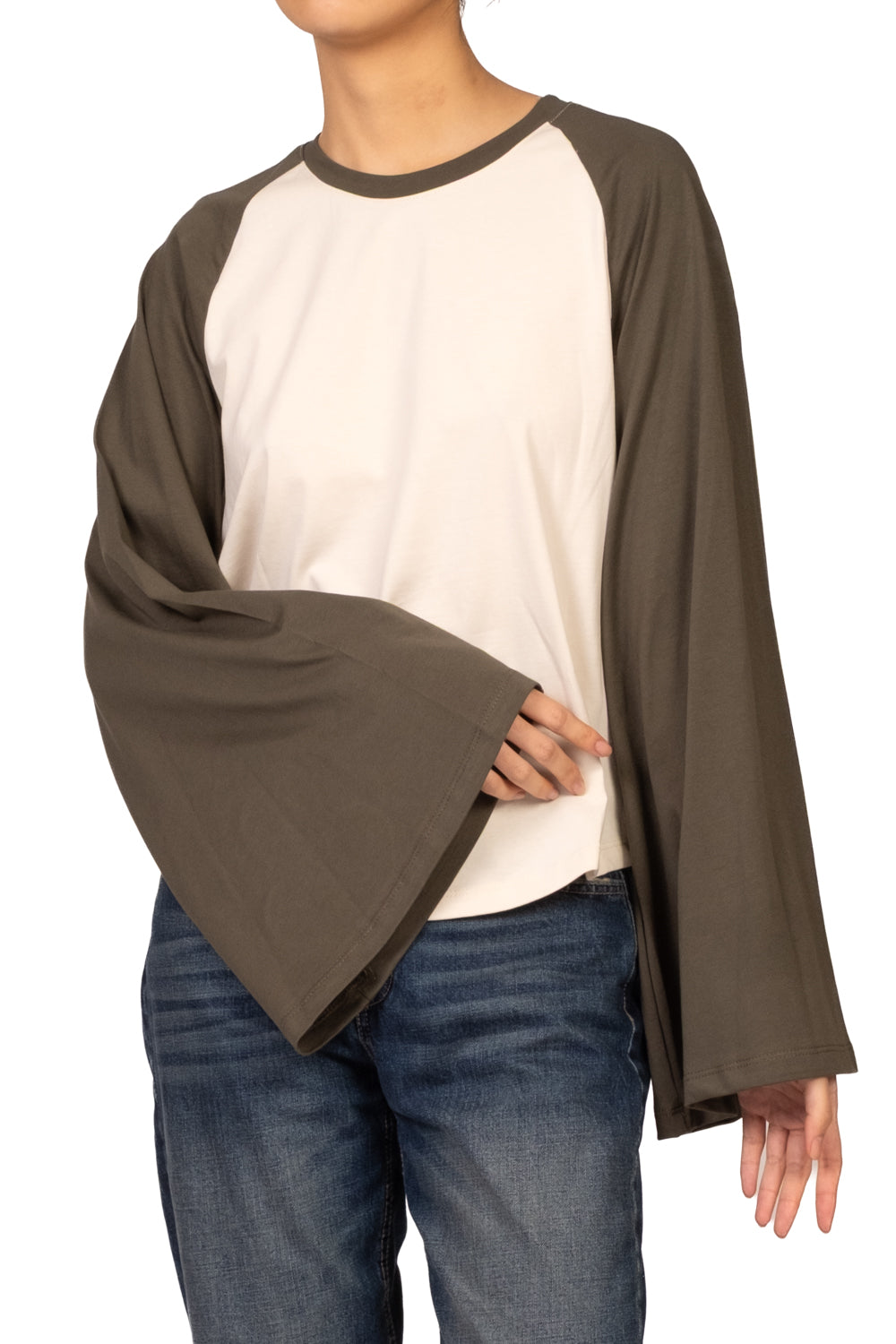 Vicolo - T-Shirt bicolore maniche campana  Art. UAC0169