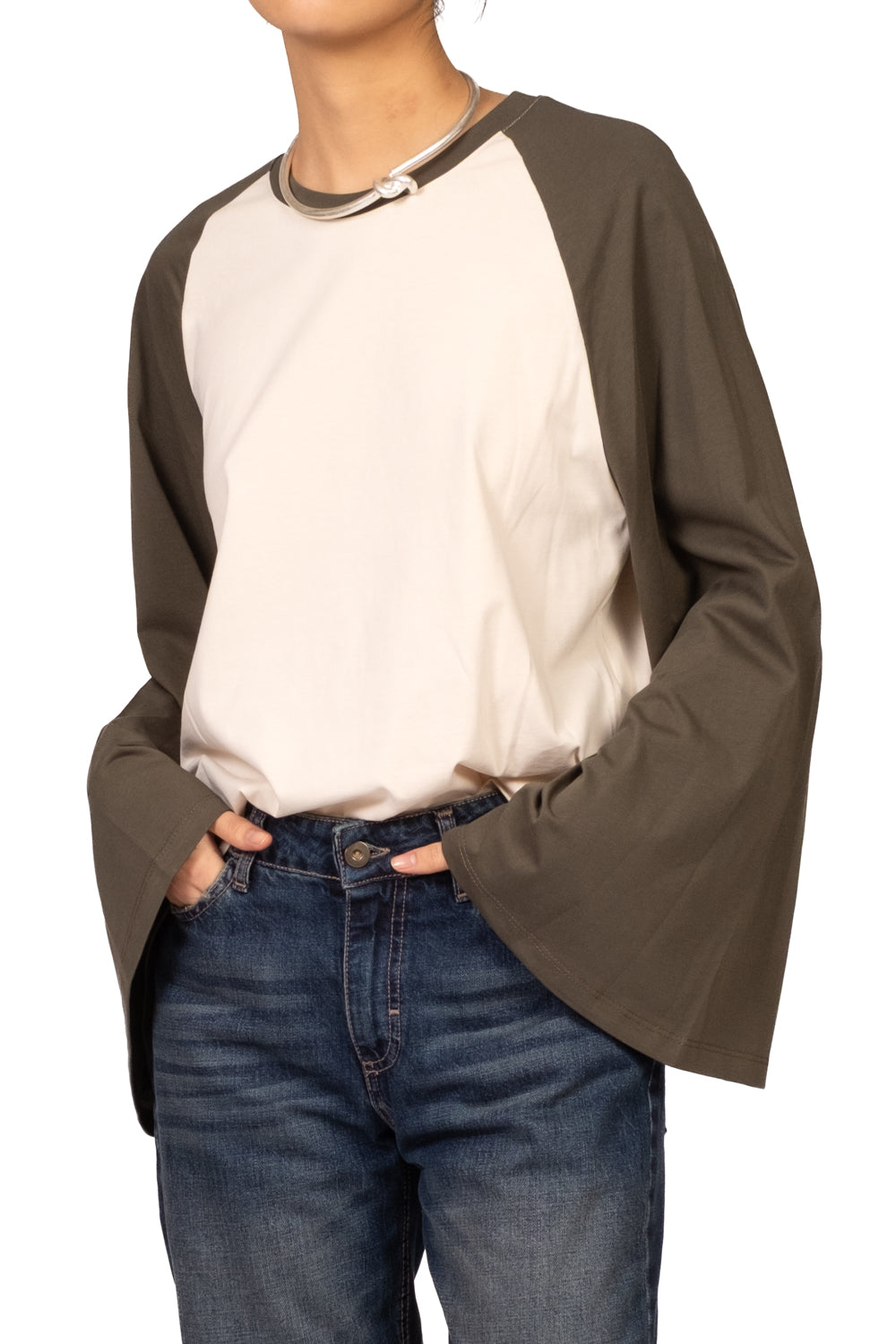 Vicolo - T-Shirt bicolore maniche campana  Art. UAC0169