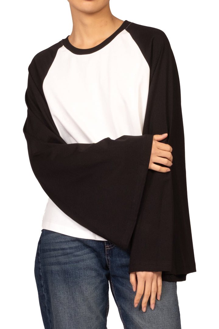 Vicolo - T-Shirt bicolore maniche campana  Art. UAC0169