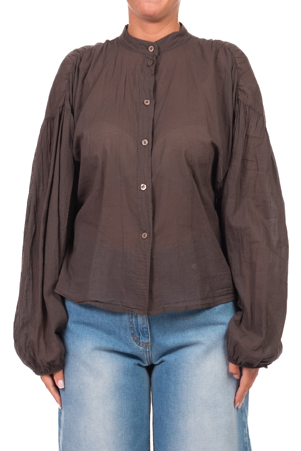Tensione In - Camicia in mussola manica palloncino Art. PE260303
