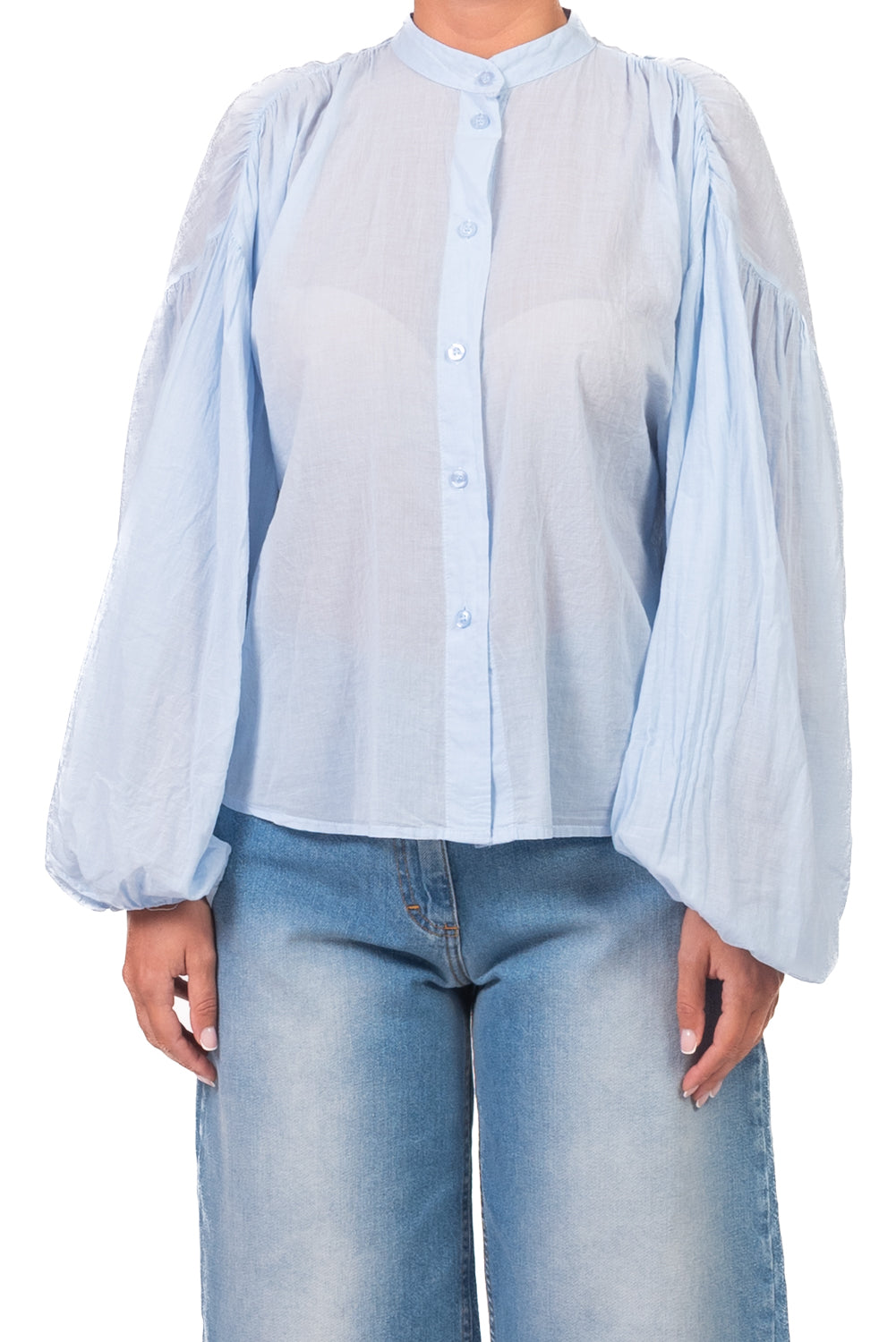 Tensione In - Camicia in mussola manica palloncino Art. PE260303