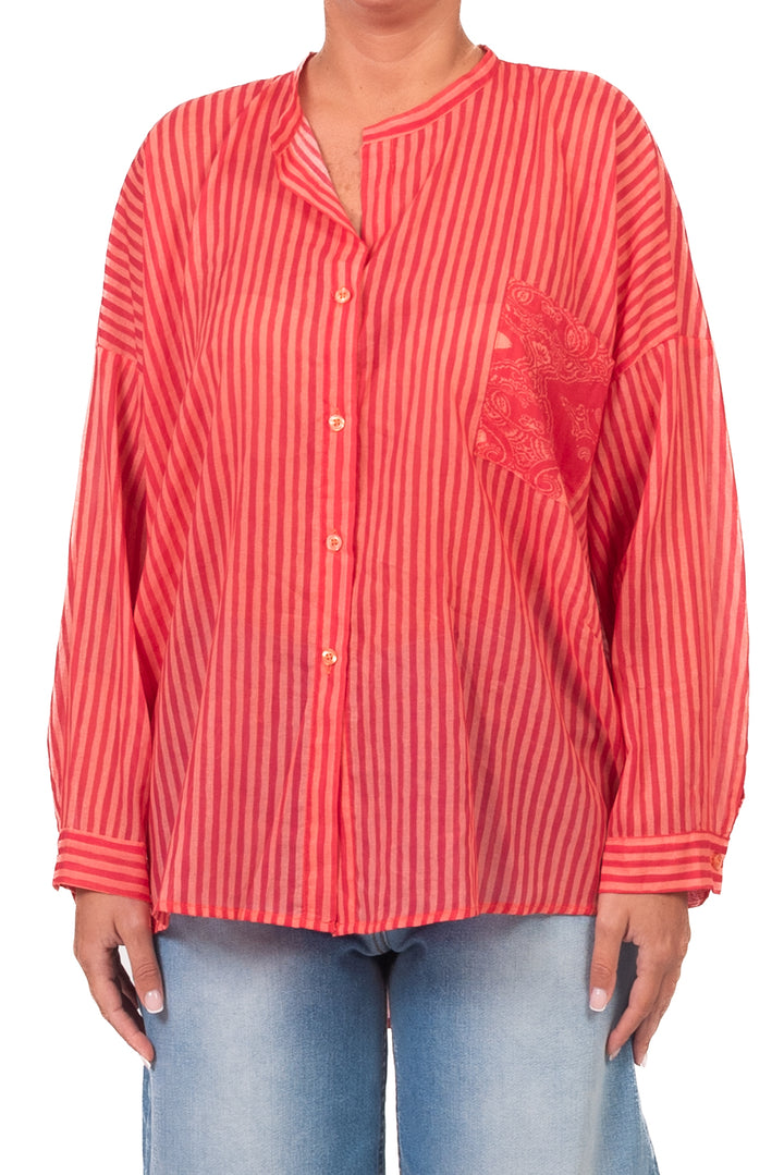 Tensione In - Camicia rigata con taschino bandana Art. PE260388