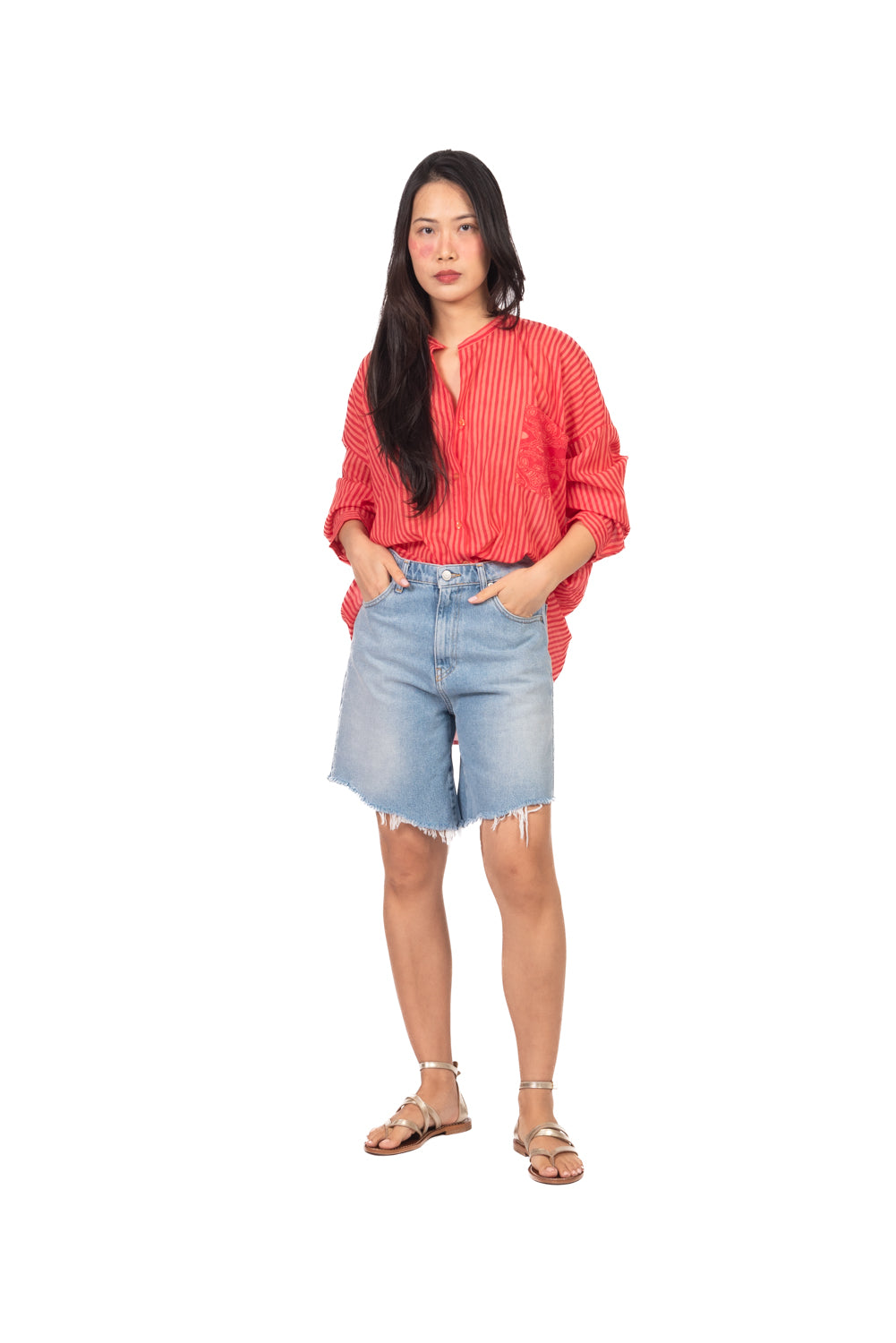 Tensione In - Camicia rigata con taschino bandana Art. PE260388