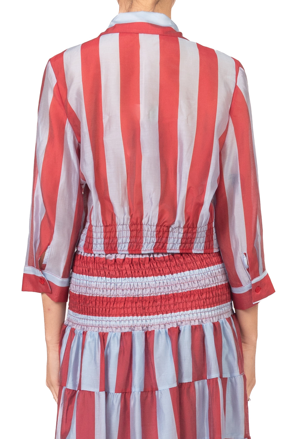 Kontatto - Blusa rigata con nodo Art. NH486N