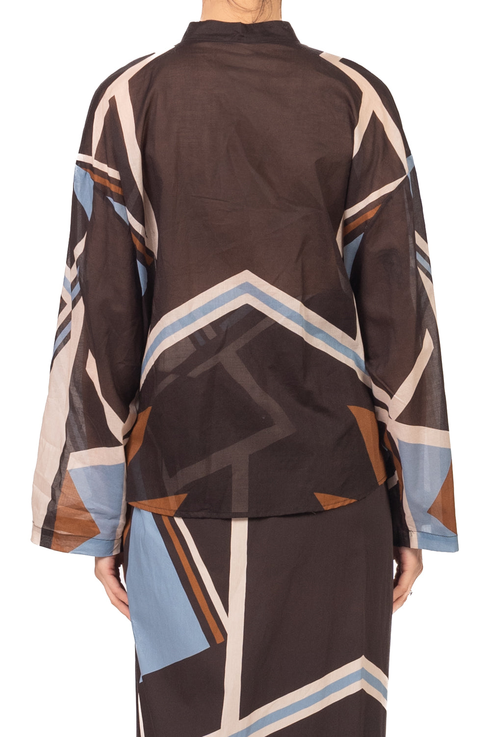 Tensione In - Camicia in mussola fantasia geometrica Art. 39747