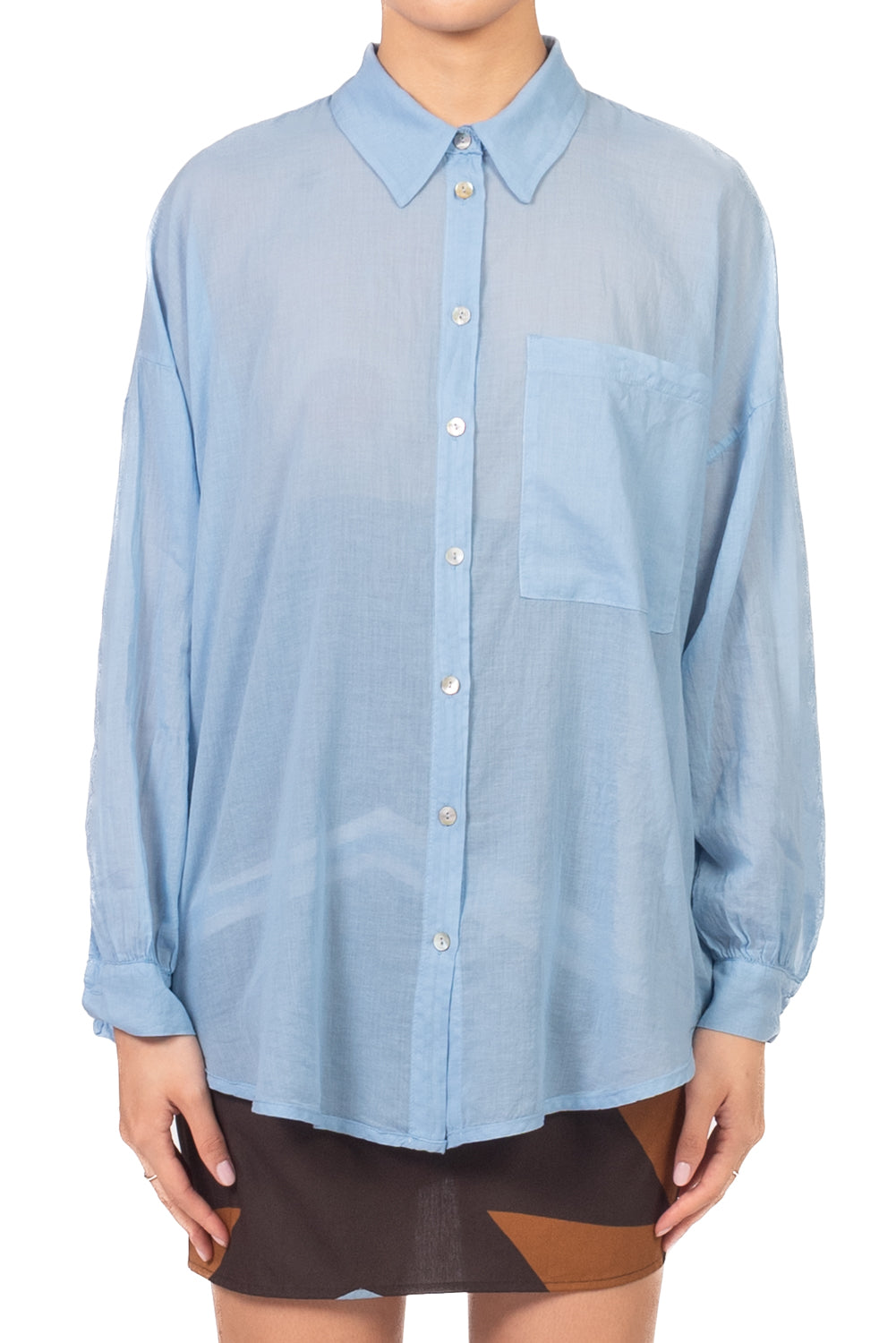 Tensione In - Camicia over in mussola con taschino Art. F8021C35R-PE26