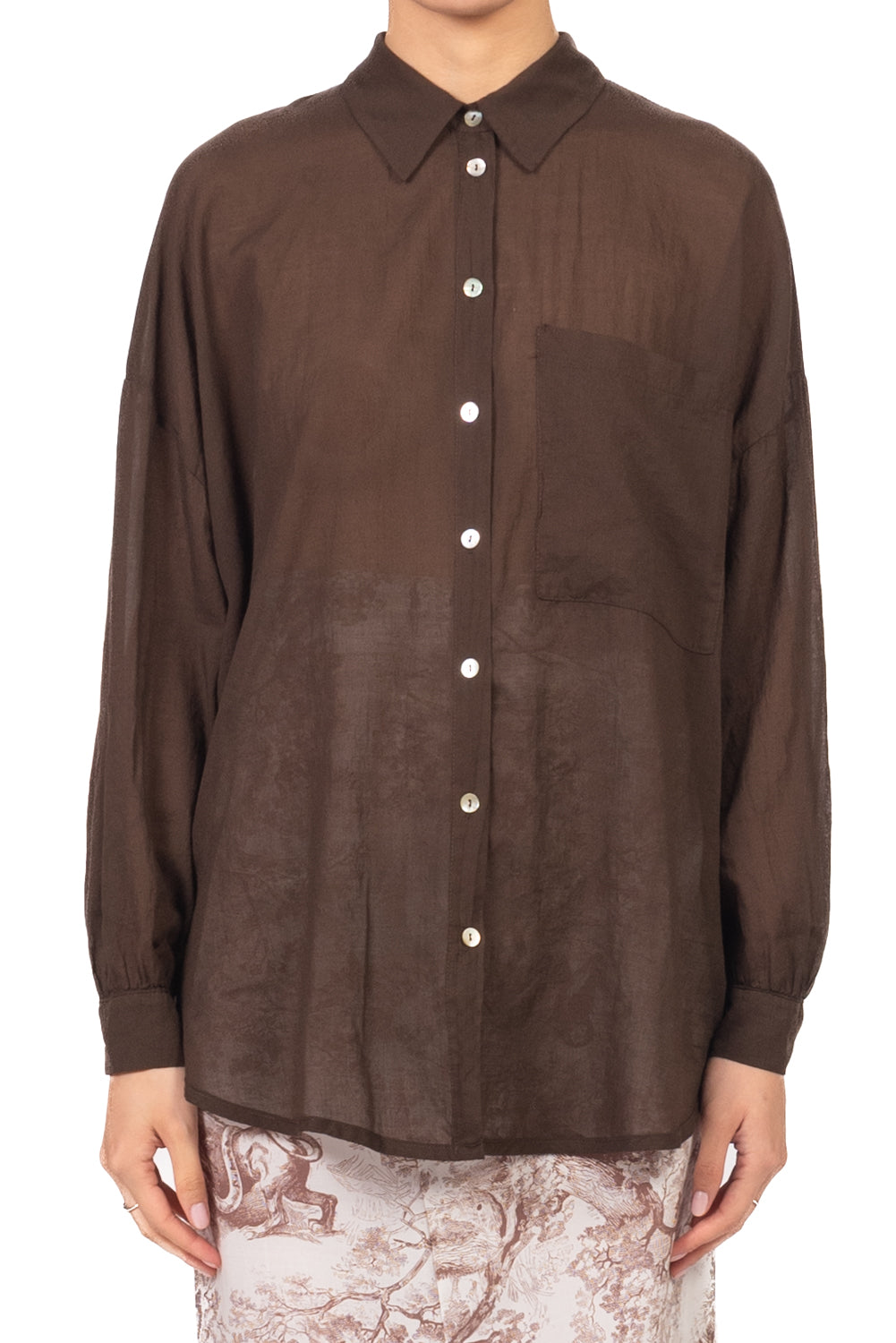 Tensione In - Camicia over in mussola con taschino Art. F8021C35R-PE26