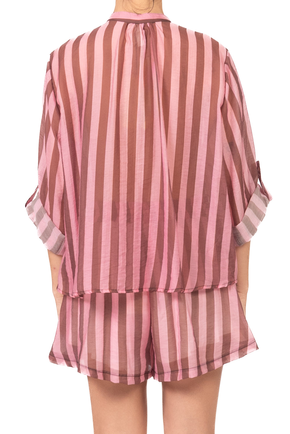 Tensione In - Camicia rigata ricamata Art. PE260335
