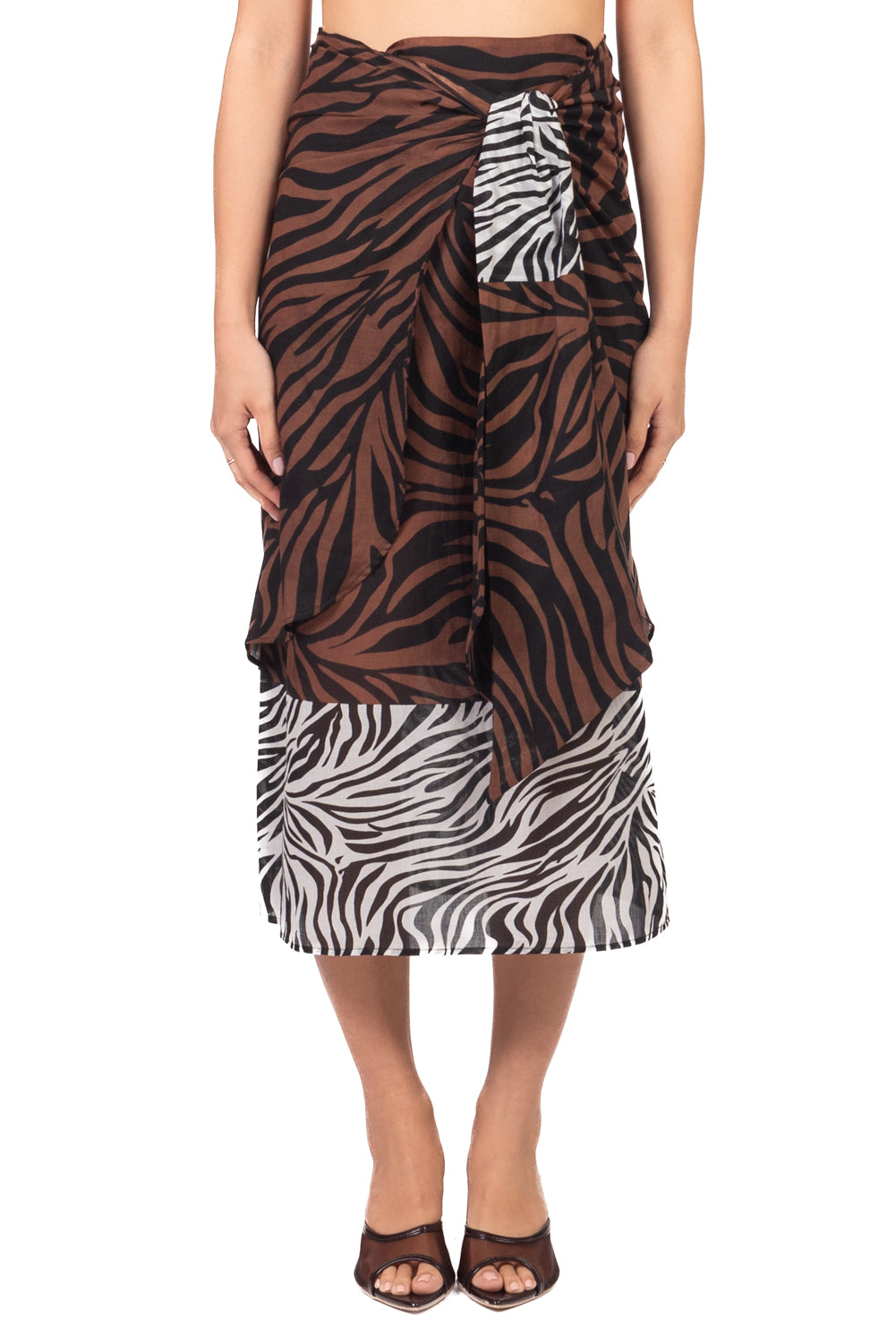Vicolo - Completo fantasia top e gonna con nodo Art. TAB3098