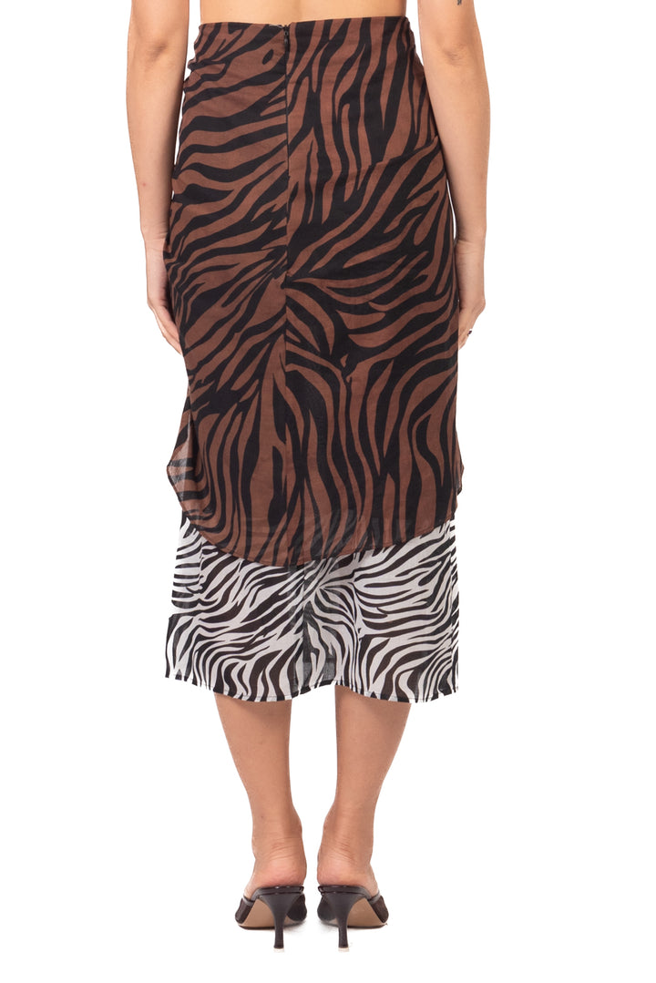 Vicolo - Completo fantasia top e gonna con nodo Art. TAB3098