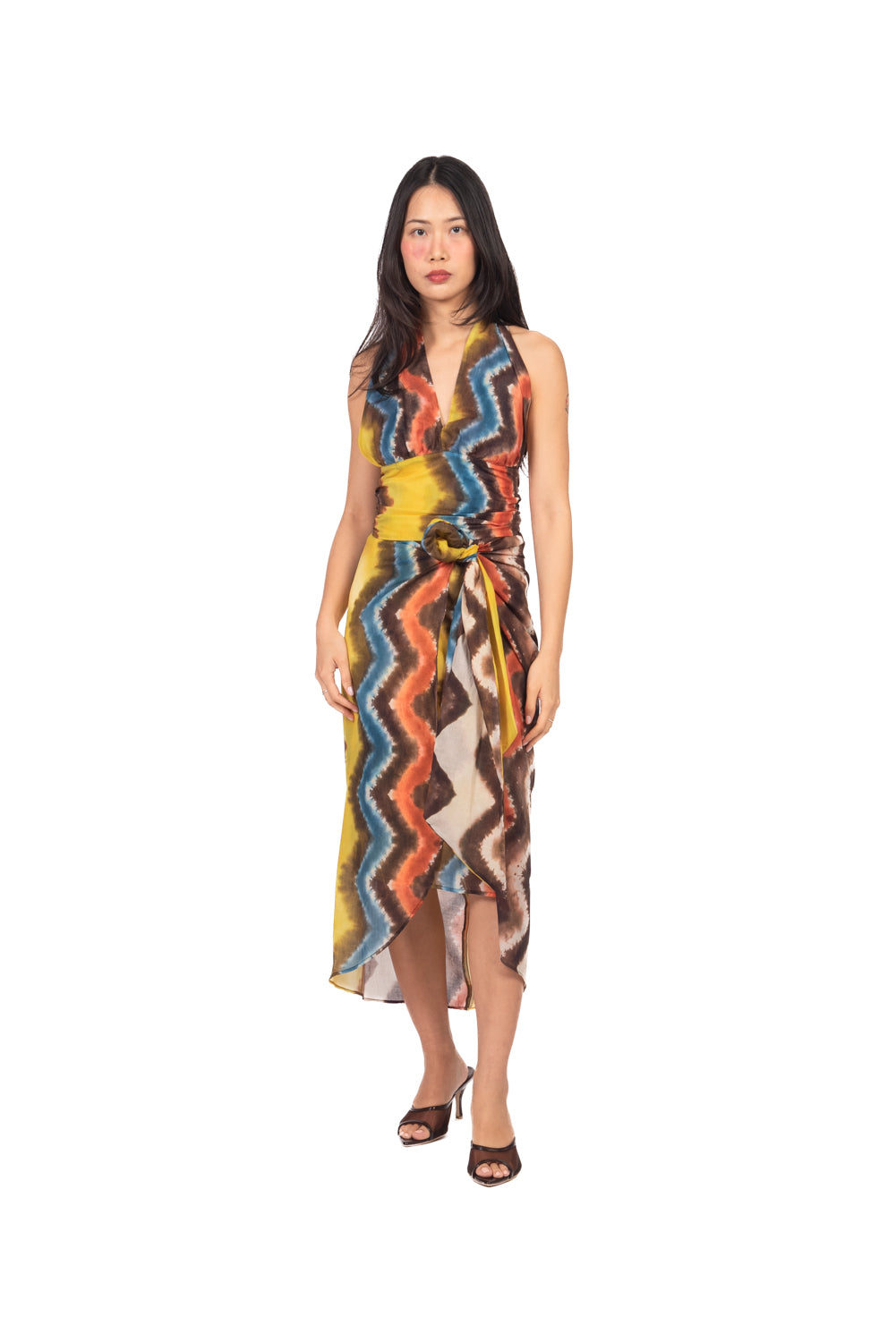 Vicolo - Completo fantasia tie-dye top e gonna con nodo Art. TAB3102