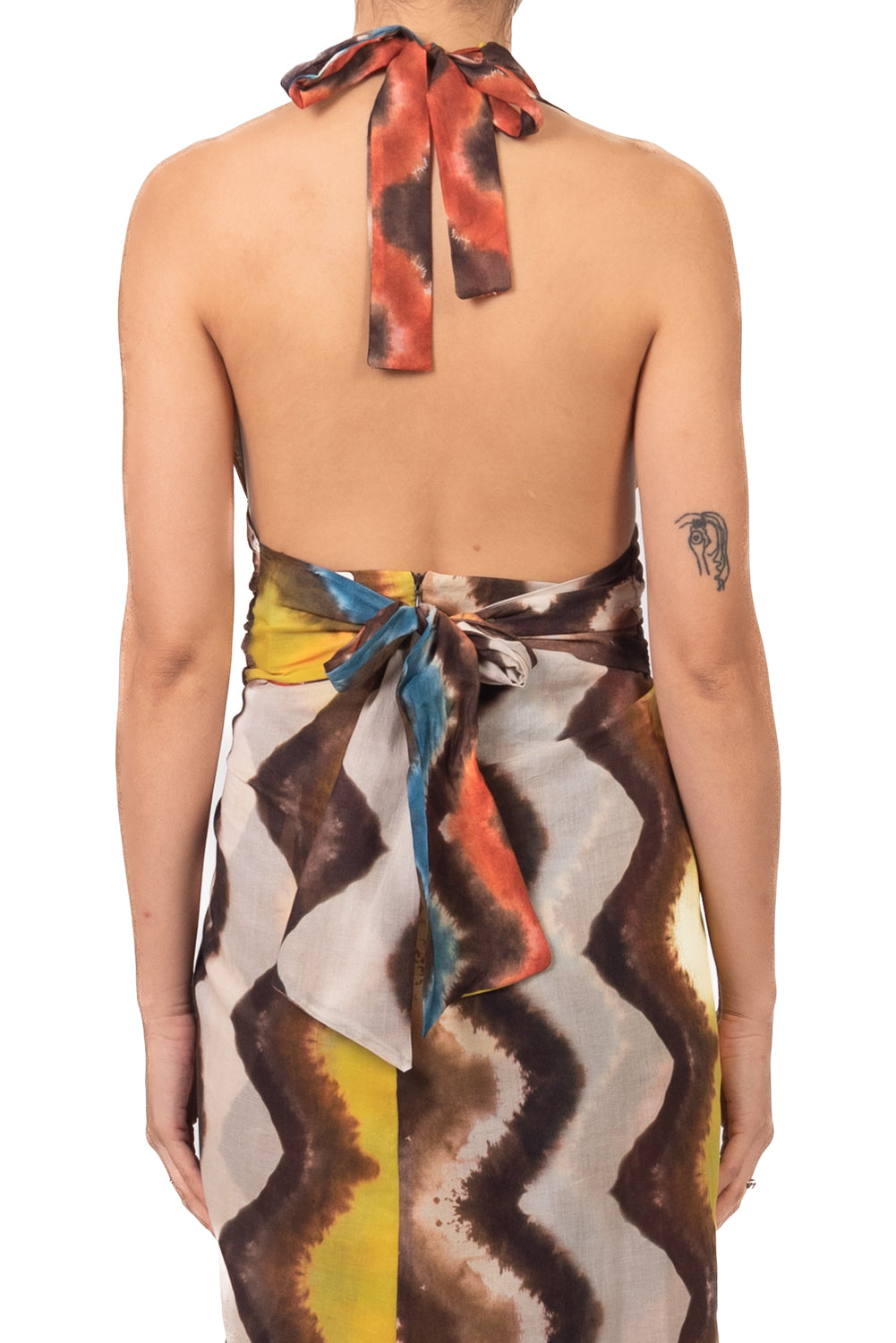 Vicolo - Completo fantasia tie-dye top e gonna con nodo Art. TAB3102
