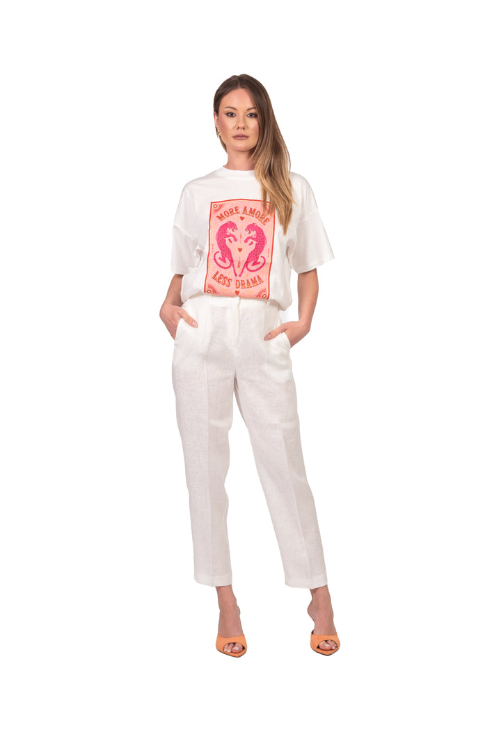 Vicolo - Pantalone carrot in lino Art. TAB2634
