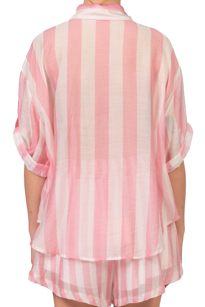 Tensione In - Camicia rigata con taschini ricamati Art. PE260337
