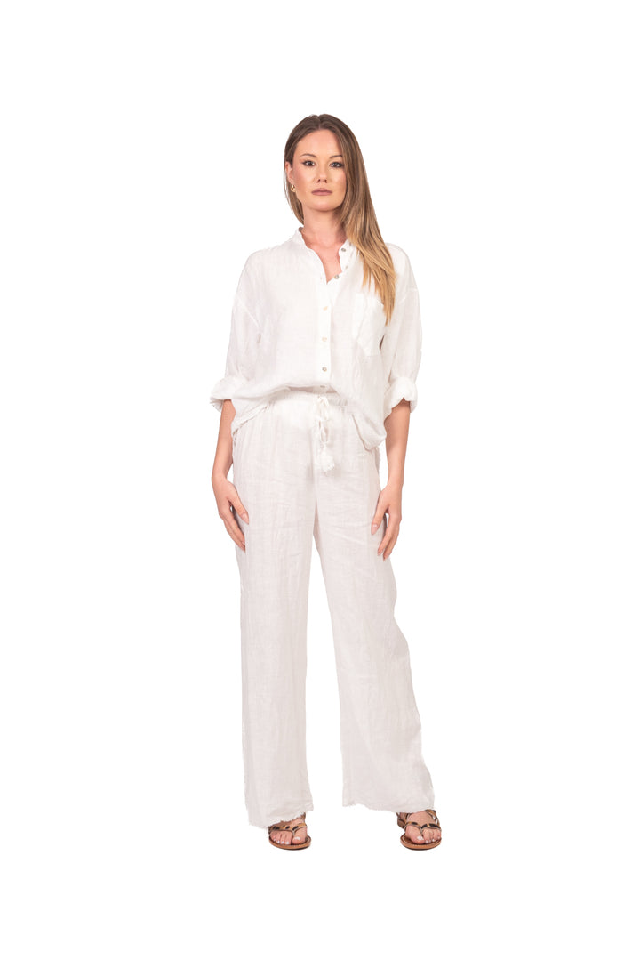 Tensione In - Camicia in lino sfrangiata Art. S26CD54