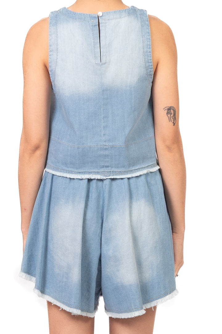 Tensione In - Top denim sfrangiato Art. S26TK06