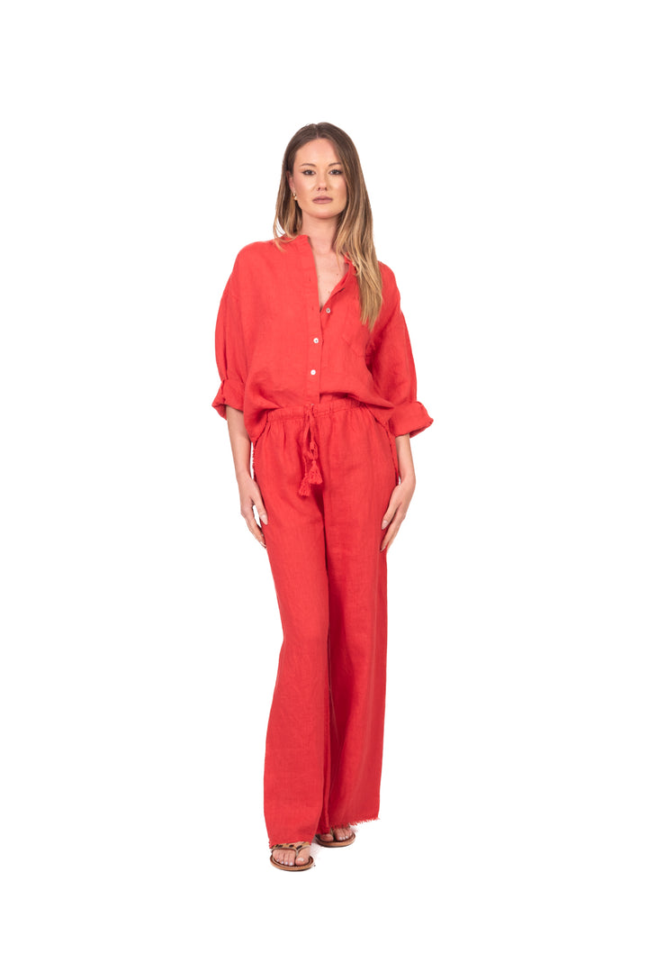 Tensione In - Camicia in lino sfrangiata Art. S26CD54