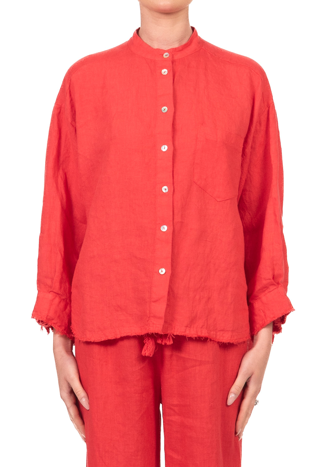 Tensione In - Camicia in lino sfrangiata Art. S26CD54
