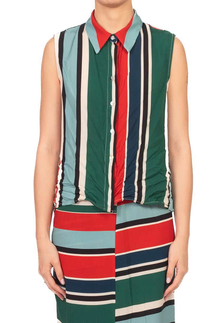 Vicolo - Completo rigato camicia smanicata e gonna pareo Art. TAB3117