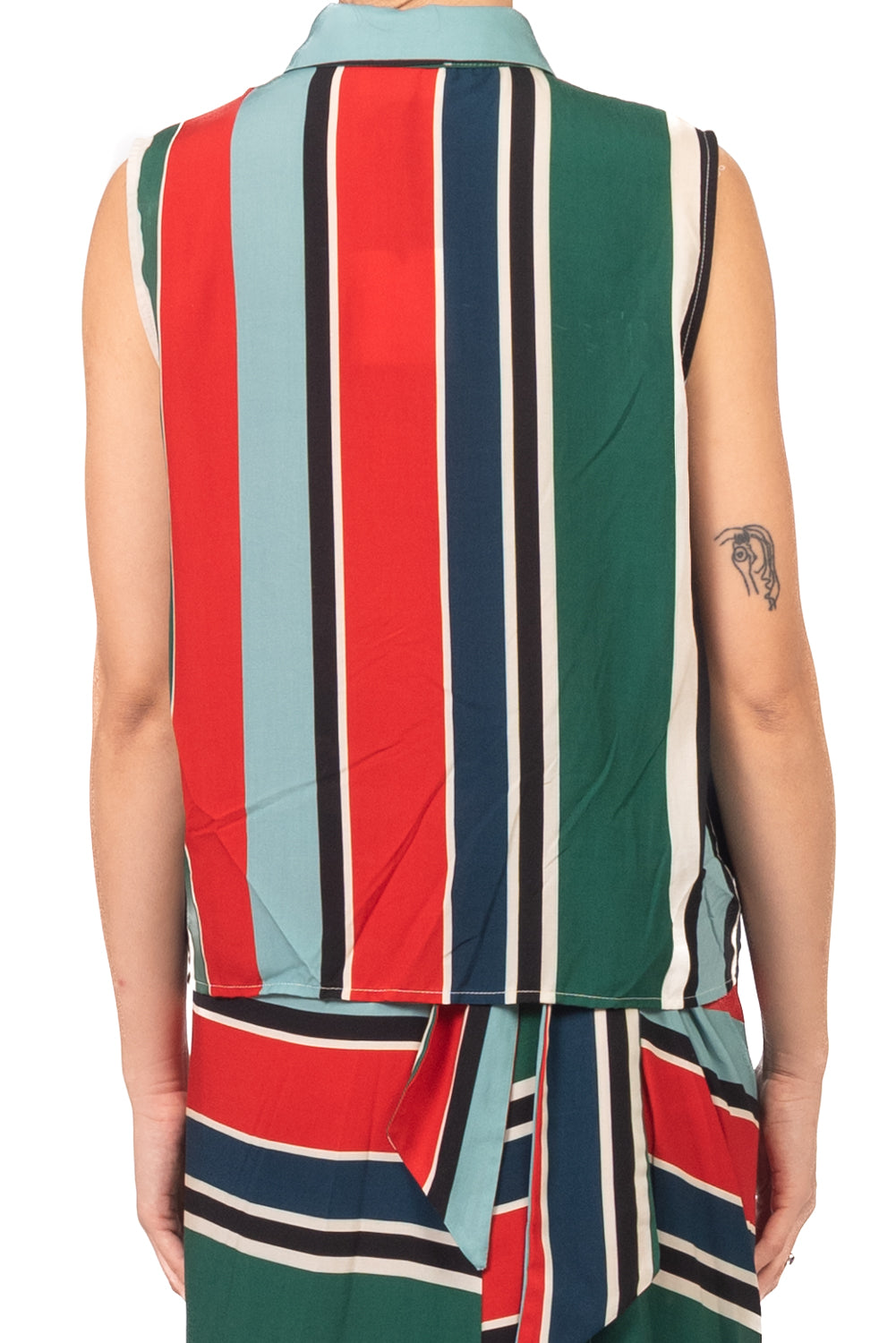 Vicolo - Completo rigato camicia smanicata e gonna pareo Art. TAB3117