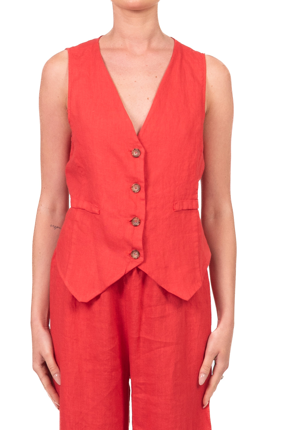 Tensione In - Gilet in lino  Art. S26JJ00