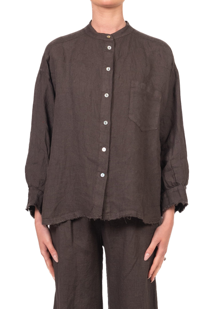Tensione In - Camicia in lino sfrangiata Art. S26CD54