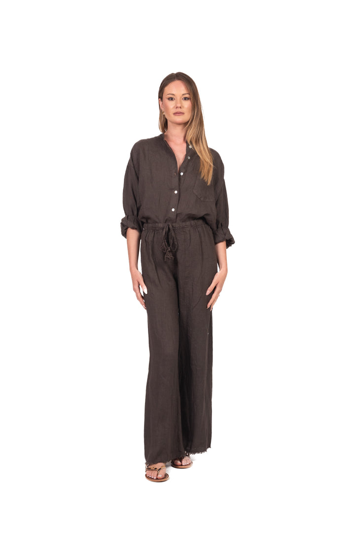 Tensione In - Camicia in lino sfrangiata Art. S26CD54