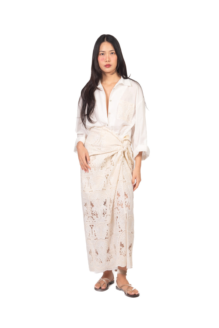 Tensione In - Gonna pareo lunga pizzo sangallo Art. 39762