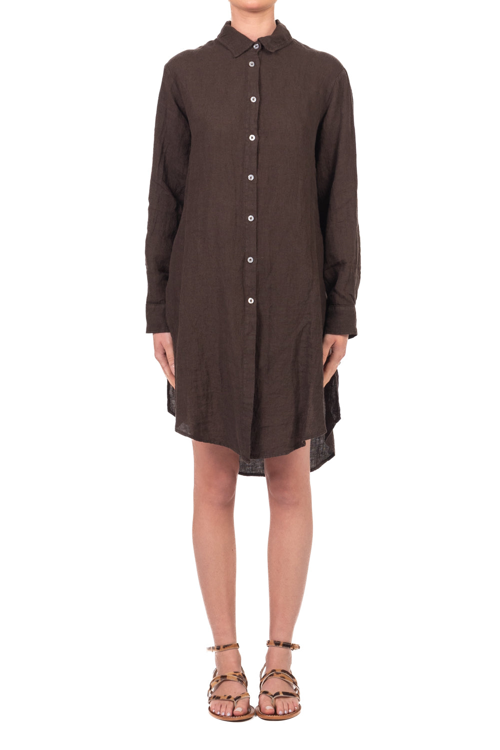 Tensione In - Camicia lunga in lino con spacchi Art. C1900-T117SWBAS-PE26