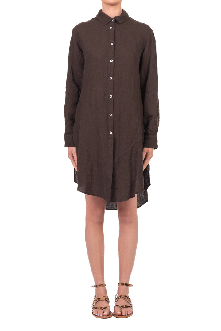 Tensione In - Camicia lunga in lino con spacchi Art. C1900-T117SWBAS-PE26