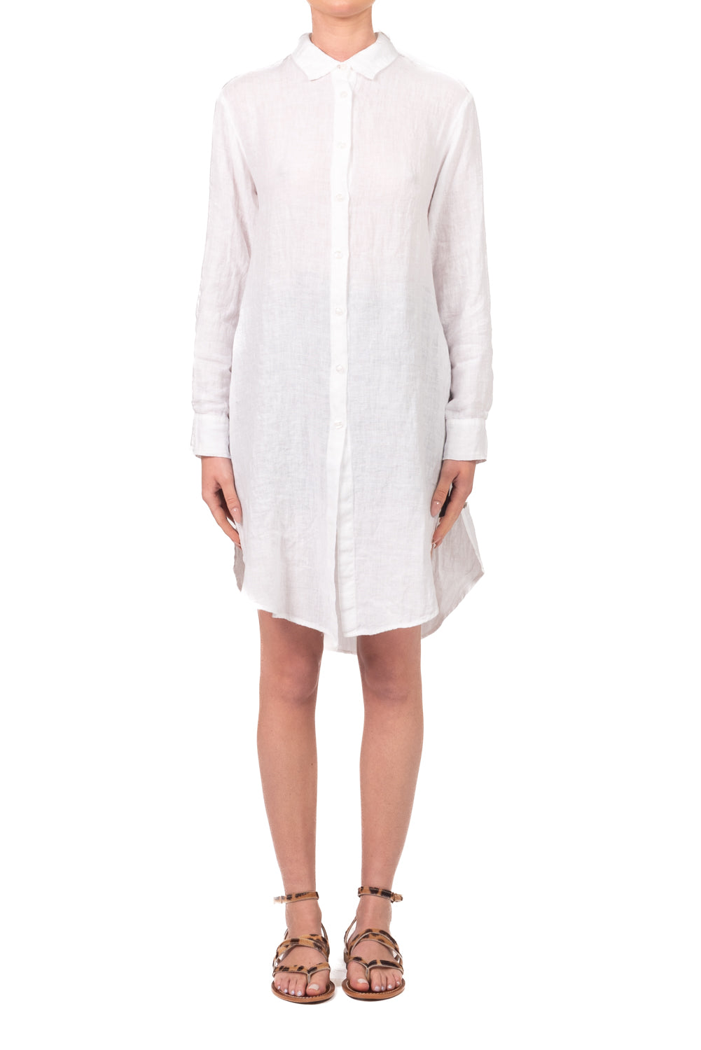 Tensione In - Camicia lunga in lino con spacchi Art. C1900-T117SWBAS-PE26
