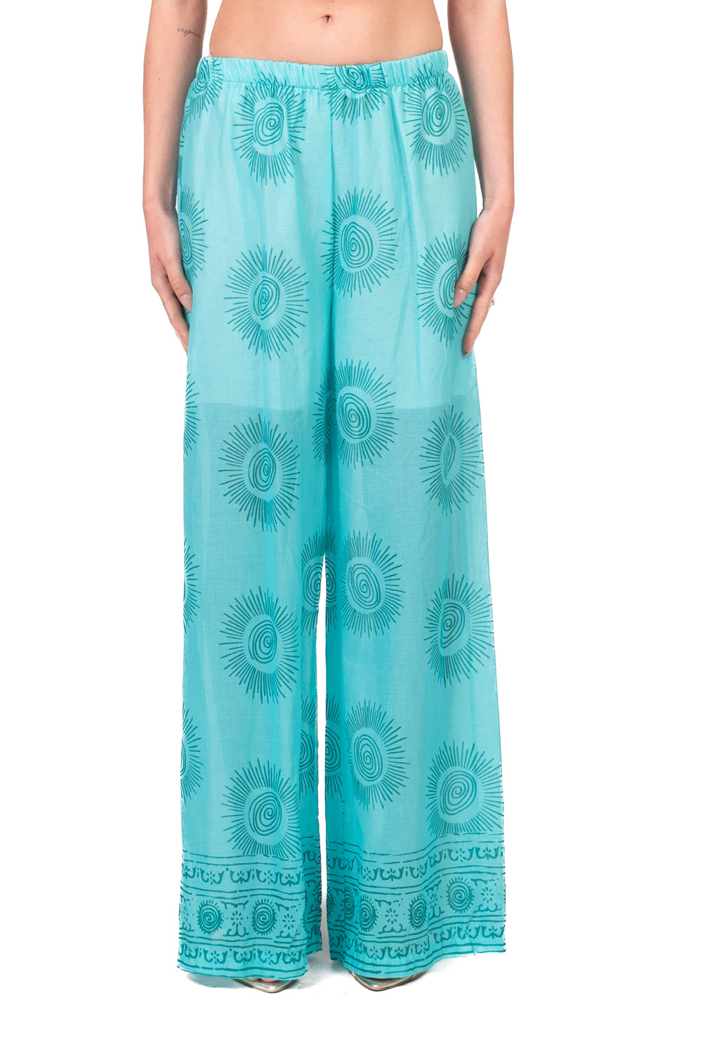 Tensione In - Pantalone palazzo fantasia in mussola Art. PE260403