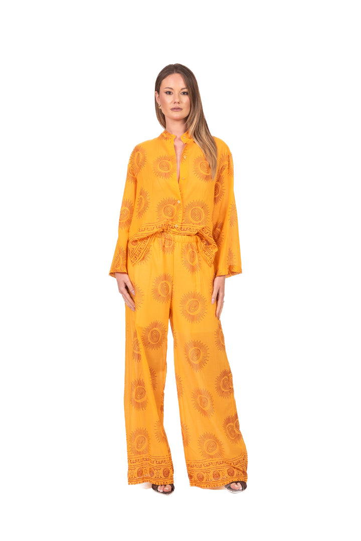 Tensione In - Pantalone palazzo fantasia in mussola Art. PE260403