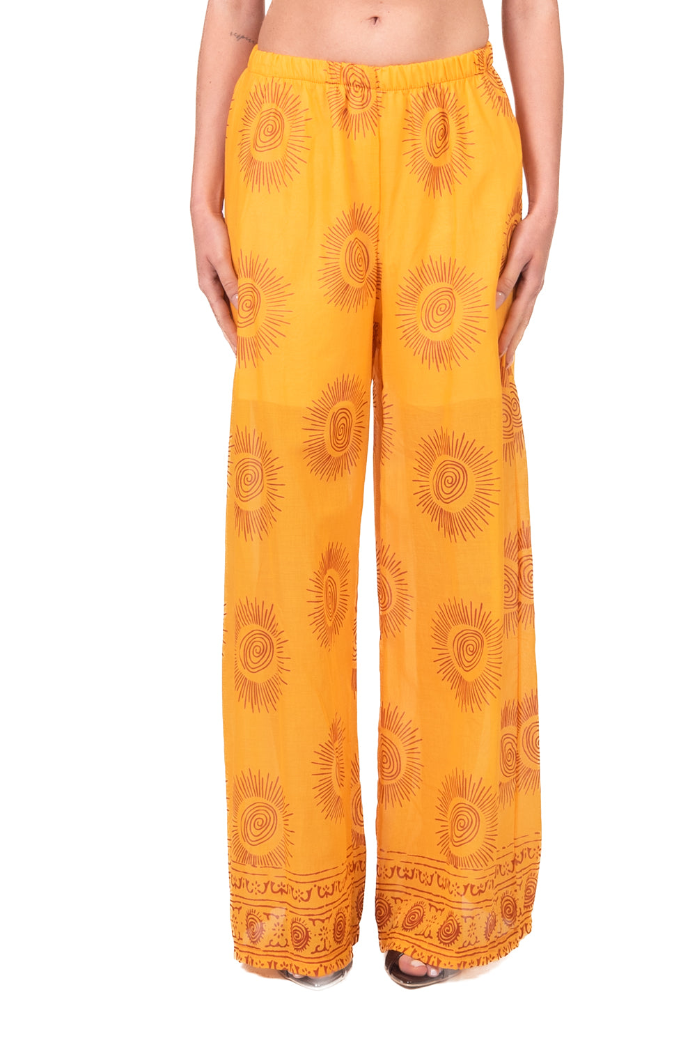 Tensione In - Pantalone palazzo fantasia in mussola Art. PE260403