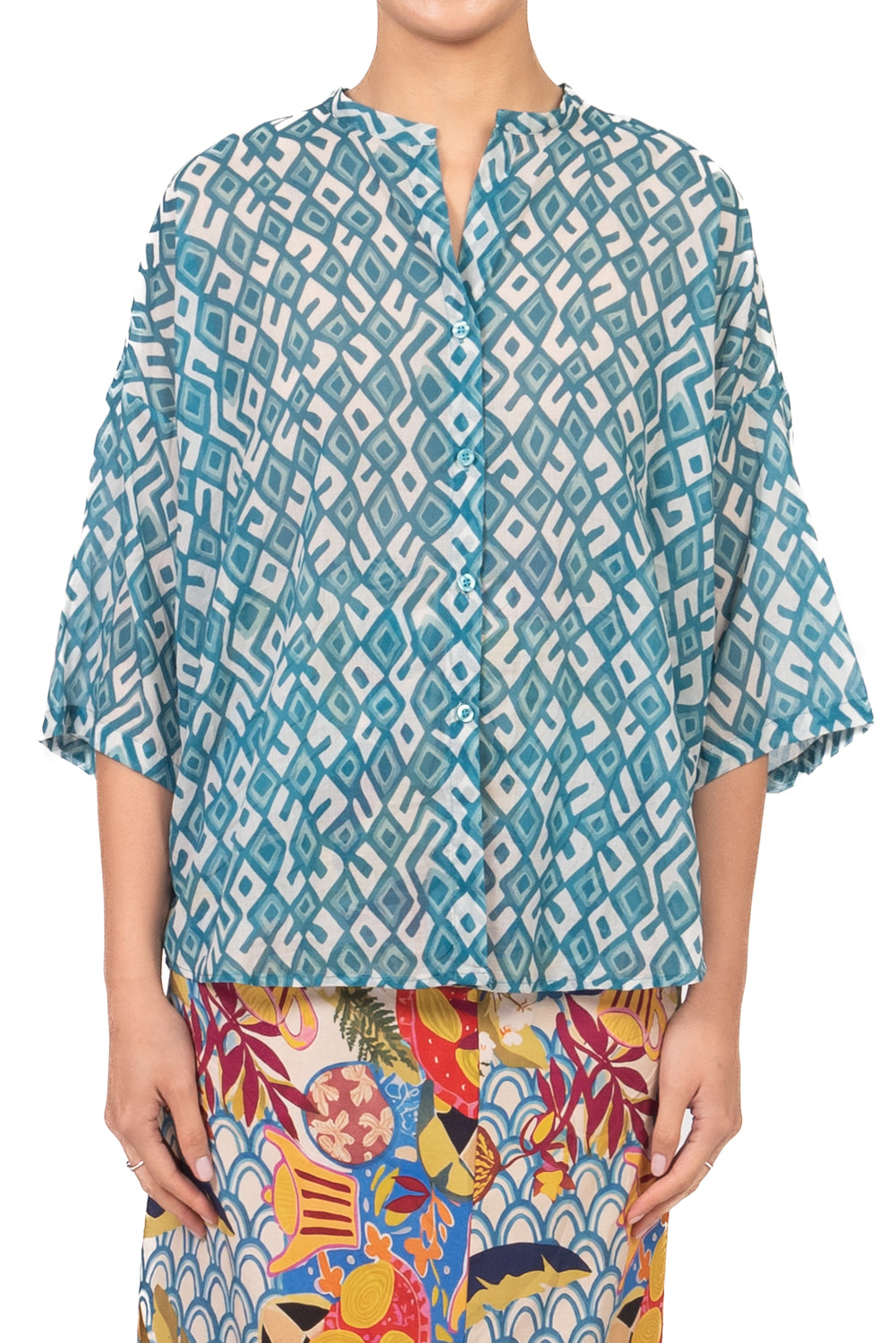 Tensione In - Camicia in mussola fantasia Art. PE260417