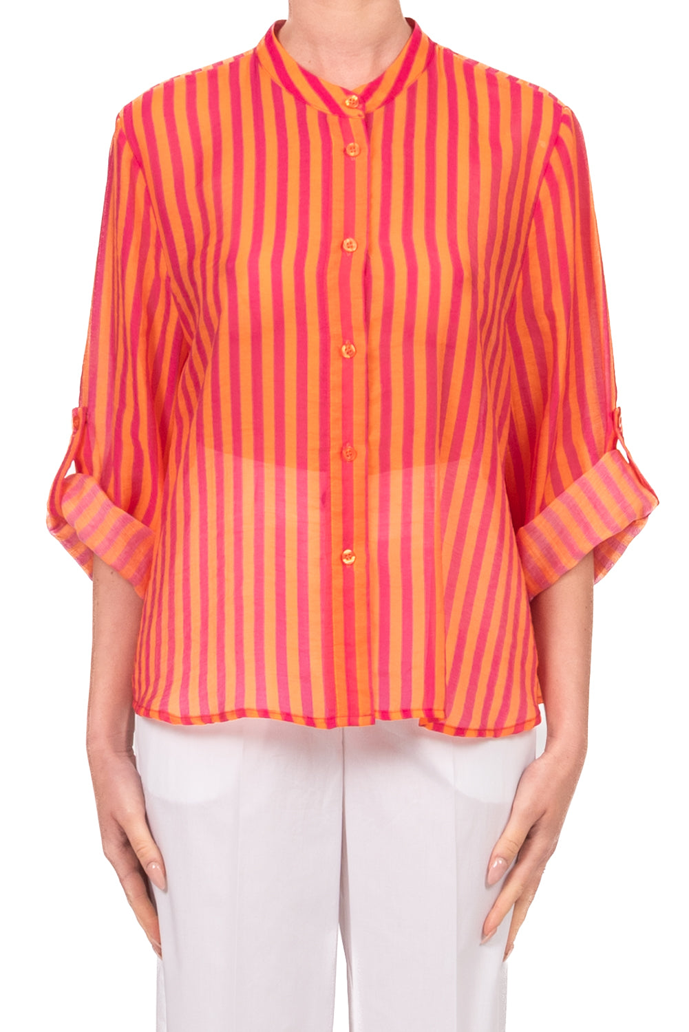 Have One - Camicia rigata collo coreano Art. CVS-Q423