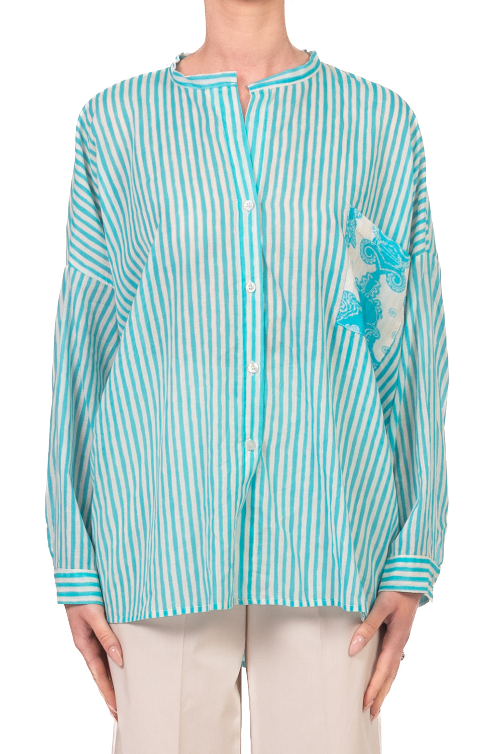 Tensione In - Camicia rigata con taschino bandana Art. PE260388