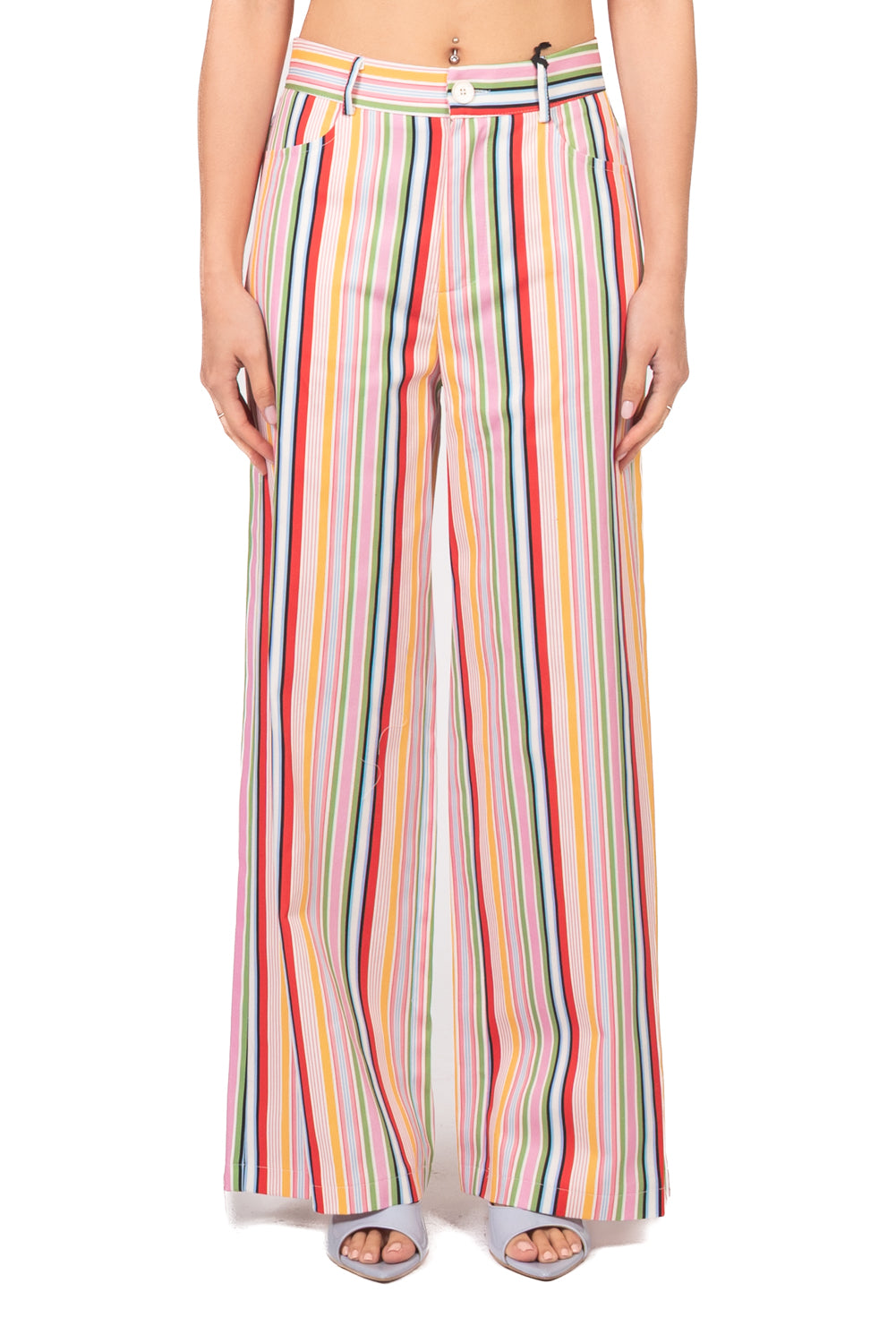 Vicolo - Pantalone palazzo rigato Art. TAB3065
